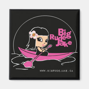 Imán Big Rude Jake: Chica en canoa rosa