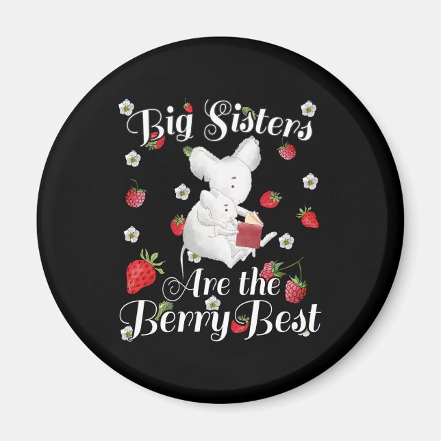 Imán Big Sisters Berry Best - Pun de fresa de ratón (Frente)