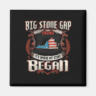 Imán Big Stone Gap Virginia Bandera Estadounidense 4 De
