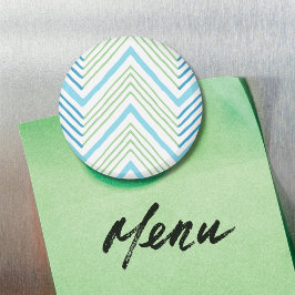 Imán Big Zag Chevron in Green and Aqua Magnet