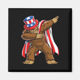 Imán Bigfoot 4 de julio Sasquatch bandera americana