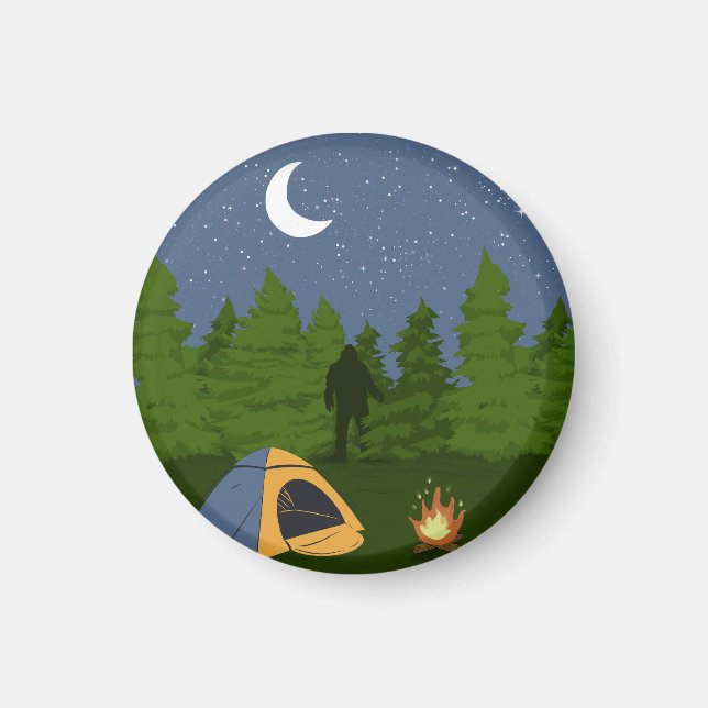 Imán BigFoot Acampando  (Frente)