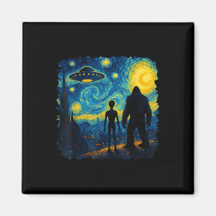 Imán Bigfoot Alien Ovni Van Gogh Noche Estrellada Sasqu