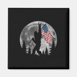 Imán Bigfoot Bandera Americana Sasquatch Patriótico 4 D