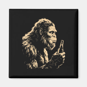 Imán Bigfoot bebiendo cerveza divertido sasquatch arte 