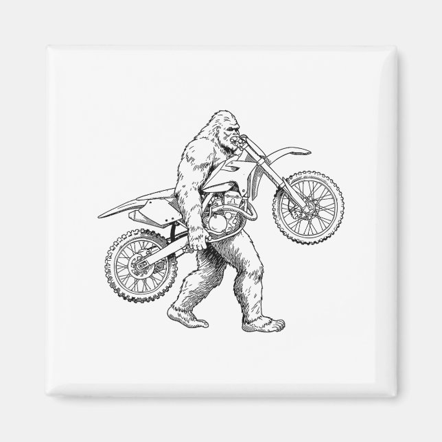 Imán Bigfoot Dirt Bike Sasquatch Biker  (Frente)