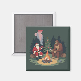 Imán Bigfoot divertido de Navidad Santa Sasquatch Acamp