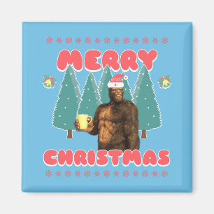 Imán Bigfoot Divertido - Feliz Navidad