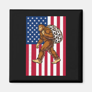 Imán Bigfoot Fútbol Bandera De Usa Divertido Patriótico