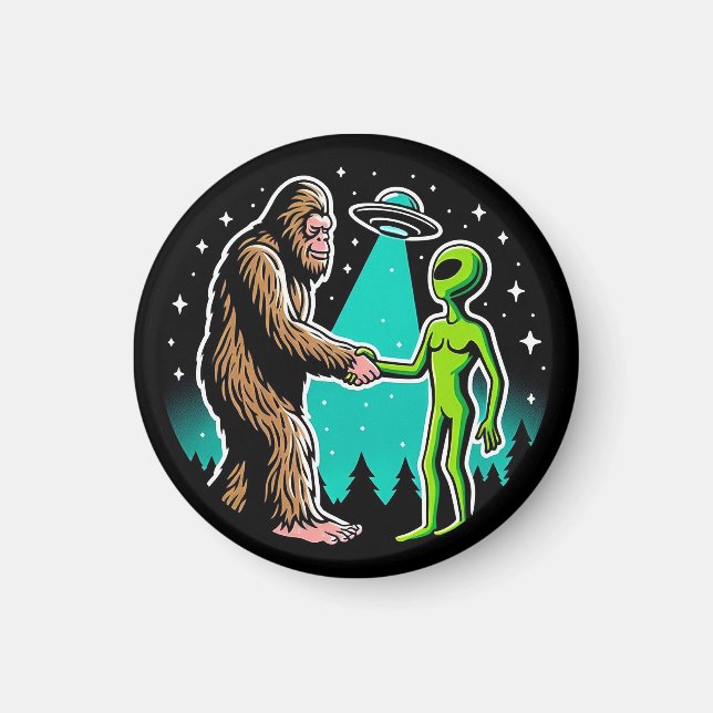 Imán Bigfoot Meets Alien (Frente)