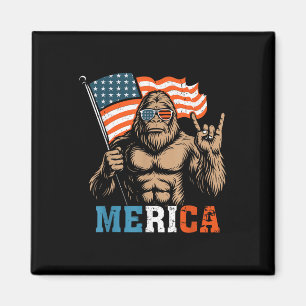 Imán Bigfoot Merica Roca Usa Bandera Patriótica 4 De Ju