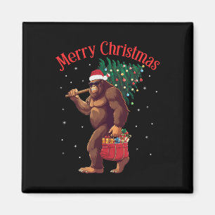 Imán Bigfoot Merry Christmas Tree Encende Sasquatch Xma