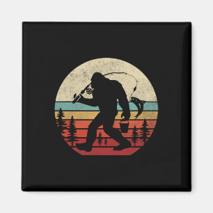 Imán Bigfoot Pesca Divertido Retro Sasquatch Papá Hombr