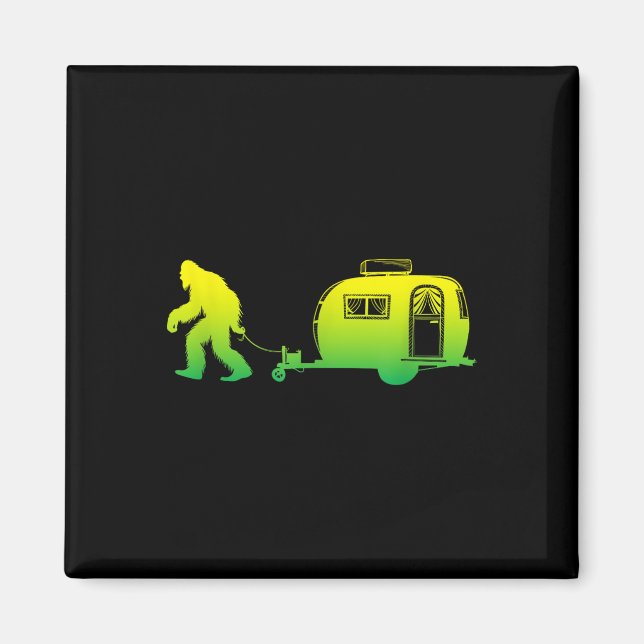 Imán Bigfoot Rv Motorhome Camping Sasquatch Campervan G (Frente)