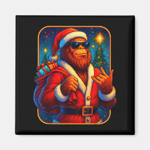 Imán Bigfoot Santa Navidad Divertida Navidad Sasquatch