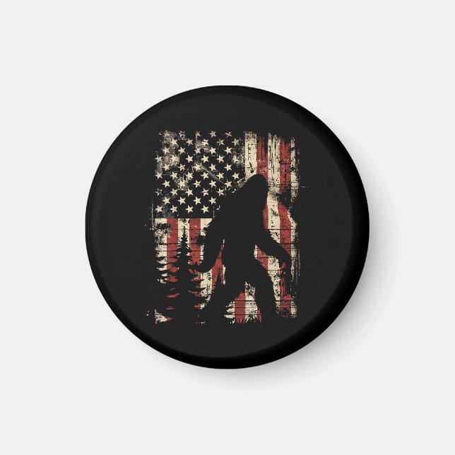 Imán Bigfoot Sasquatch America Flag Patriotic Men Women (Frente)