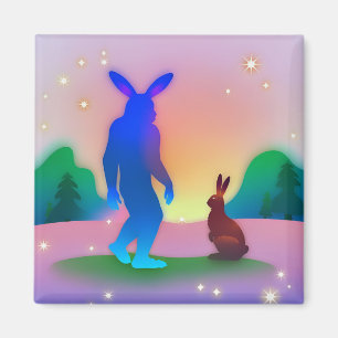 Imán Bigfoot se encuentra con Easter Bunny Magnet