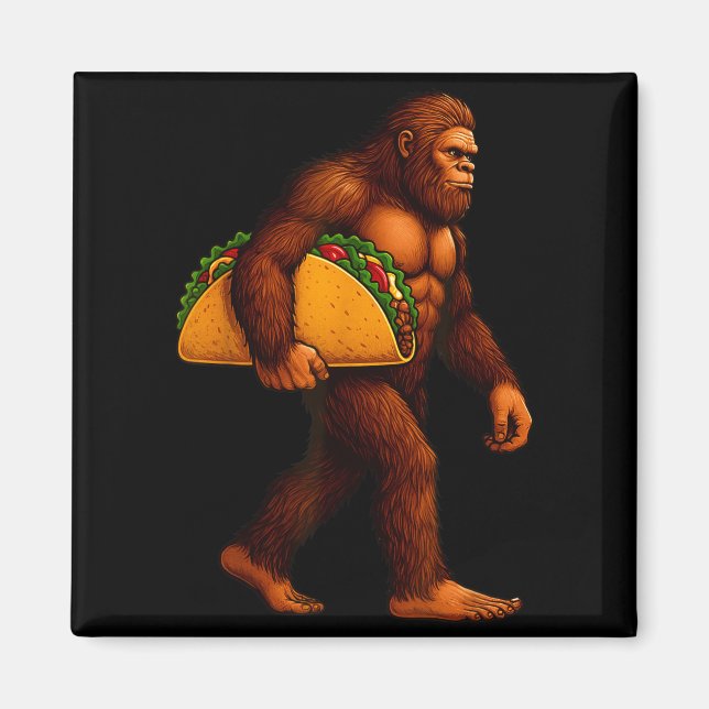 Imán Bigfoot Taco Sasquatch Walking Taco Funny Shirt Me (Frente)