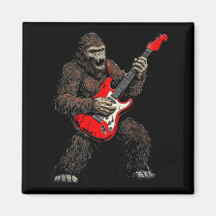 Imán Bigfoot tocando guitarra banda de rock sasquatch