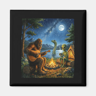 Imán Bigfoot Y Alien Loch Ness Fogata Sasquatch Diversi