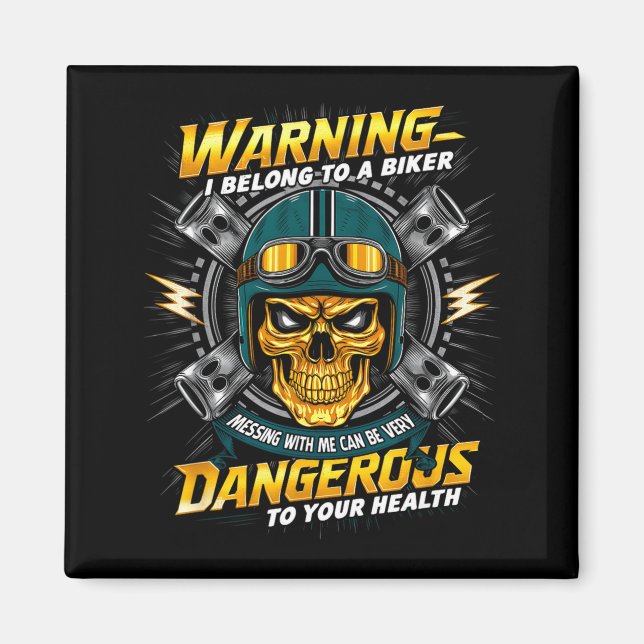 Imán Biker Girlfriend Wife I Belong To A Biker Valentin (Frente)