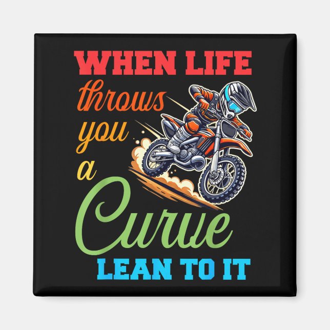 Imán Biker Motorcycle Lover When Life Throws You A Curv (Frente)