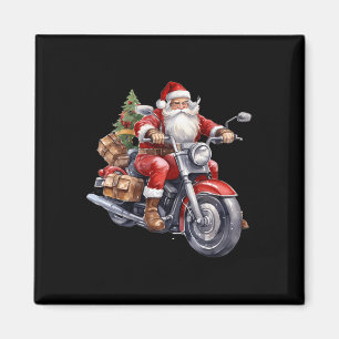 Imán Biker Santa Claus En Motocicleta Divertidos Navida