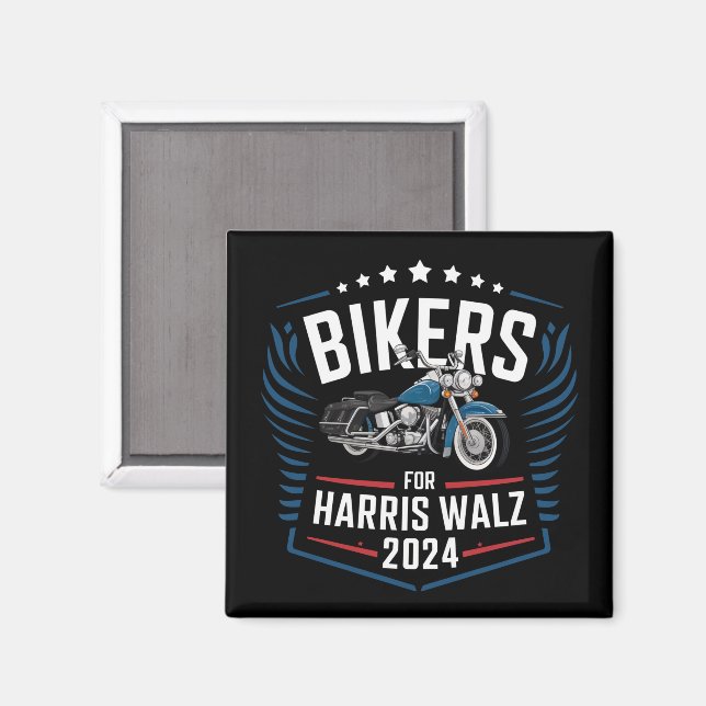 Imán Bikers Para Harris Walz 2024 Harris Waltz 2024 (Anverso/Reverso)