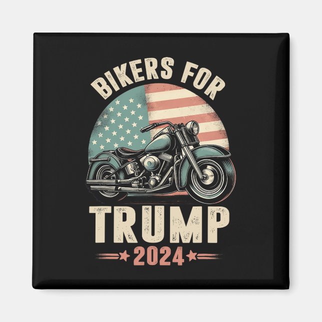 Imán Bikers Para La Motocicleta Trump 2024 Bandera Esta (Frente)