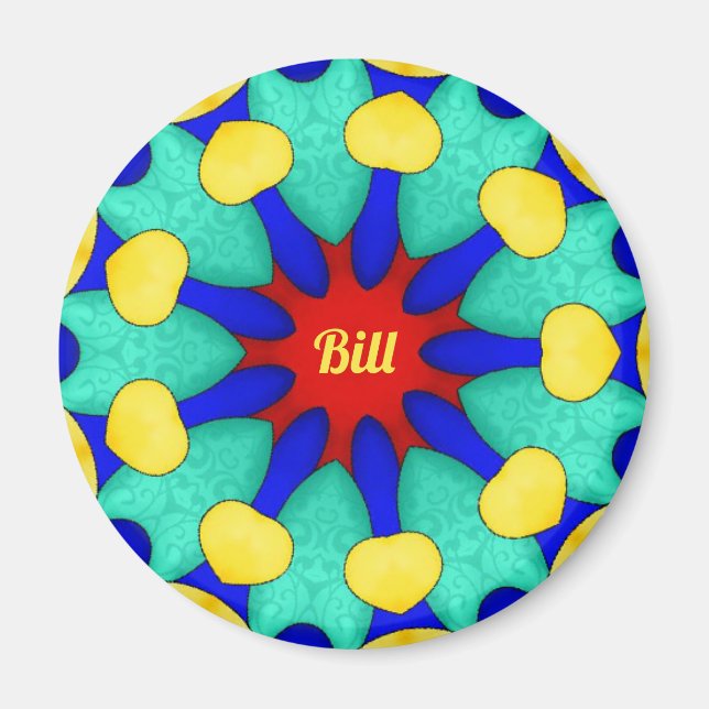 Imán BILL ~ Stark Red Green Yellow ~ Stunning Design (Frente)