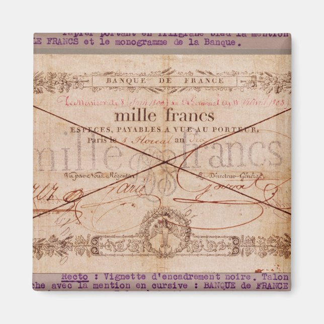Imán Billete de 1000 francos de 8 floreal, An X (Frente)