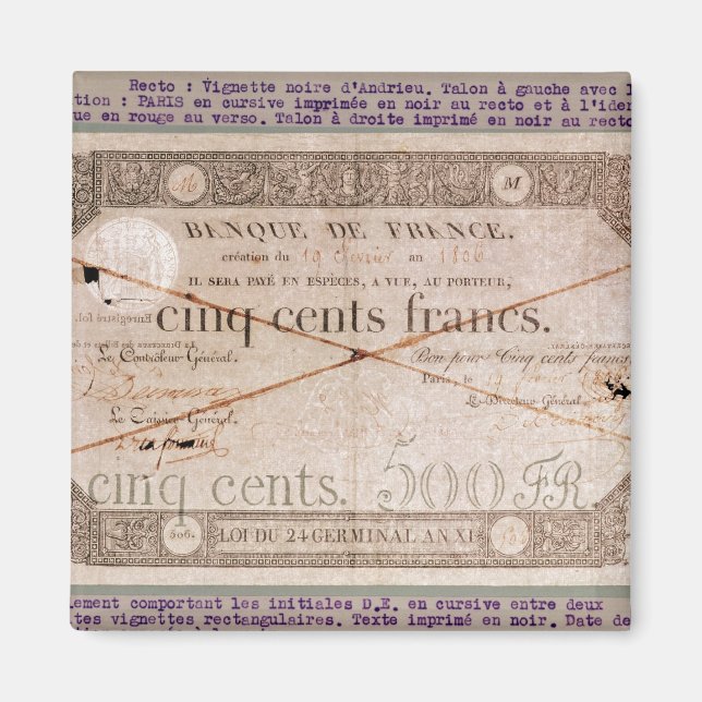Imán Billete de 500 francos de la 24ª terminal (Frente)