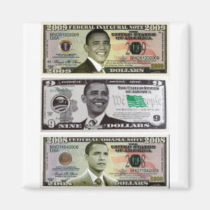 Imán billete de dólar de obama 9