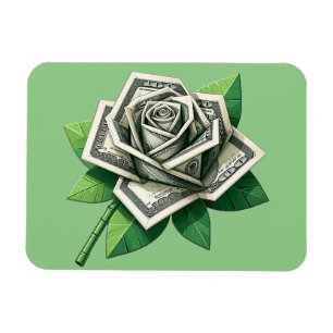 Imán billetes de cien dólares arte de origami rosa