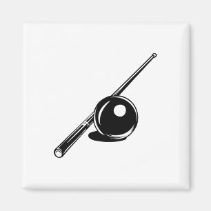 Imán Billiard Ball Y Cuac Stick Sketch Carom Billiards