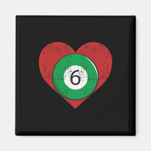 Imán Billiards 6 Ball Heart Love For Sport Billiard