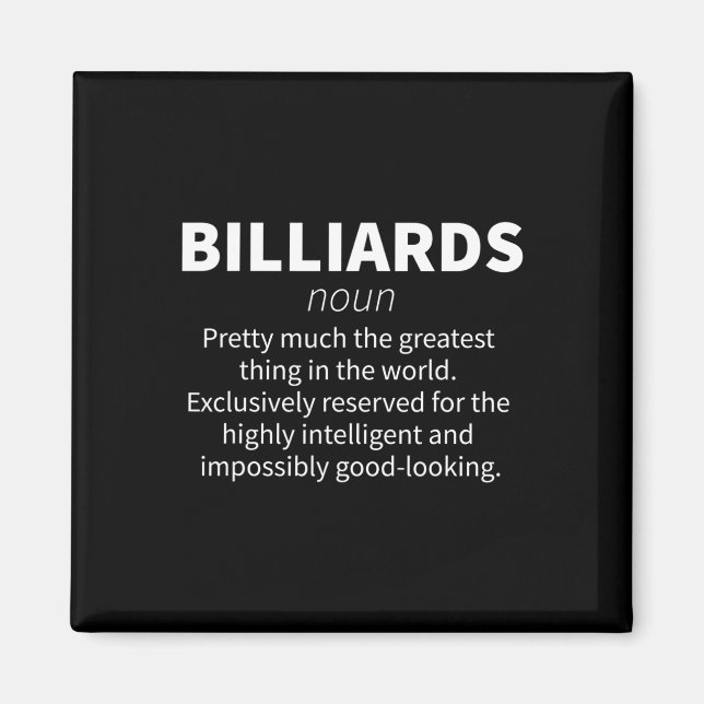 Imán Billiards Funny Definition Pool Snooker Player Gif (Frente)