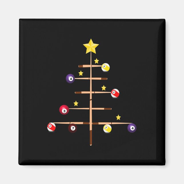 Imán Billiards Ll Cue Sports Christmas Tree (Frente)