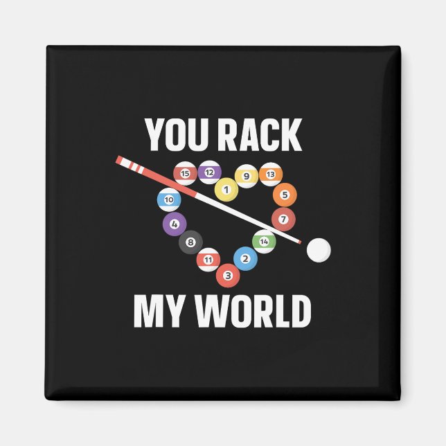 Imán Billiards Pool Player Ball Pun Heart Valentines Da (Frente)