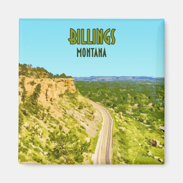 Imán Billings Montana Rim Rocks Vintage (Frente)