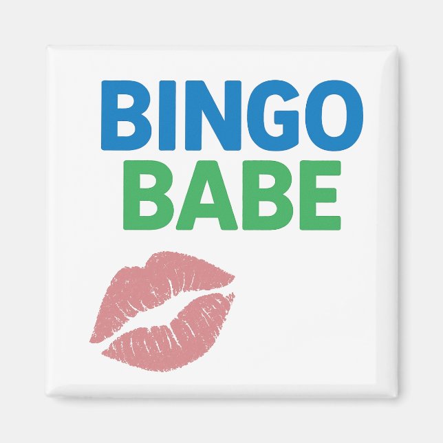 Imán Bingo Babe lindo y confiado amante del bingo (Frente)