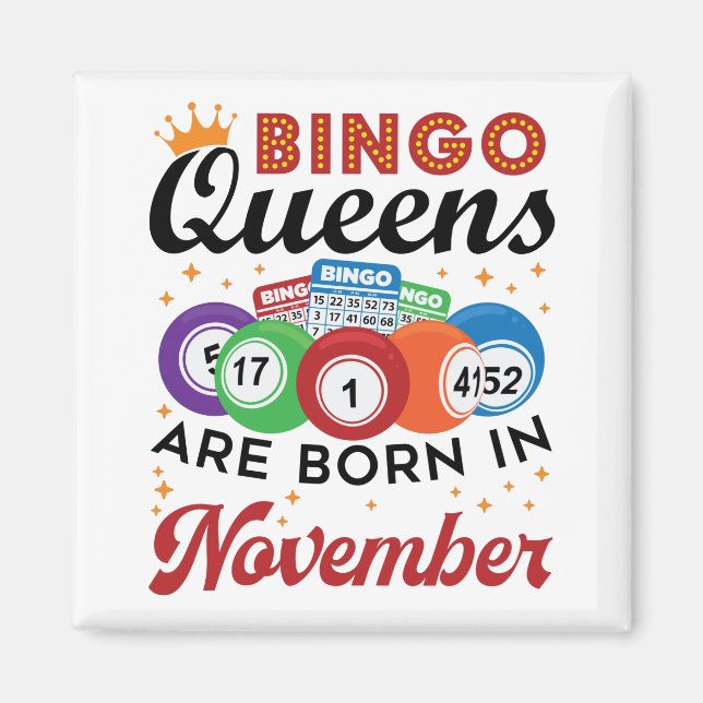 Imán Bingo Birthday Women noviembre (Frente)