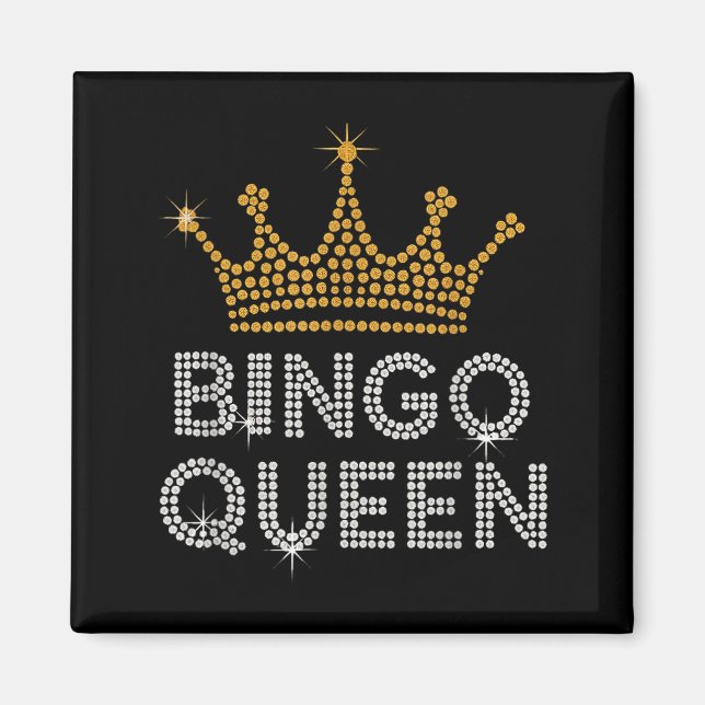 Imán Bingo Queen Bingo Player Game Party Funny Women Gi (Frente)
