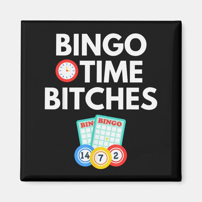 Imán Bingo Time Es Funny Bingo Player Game Lover Gift H (Frente)