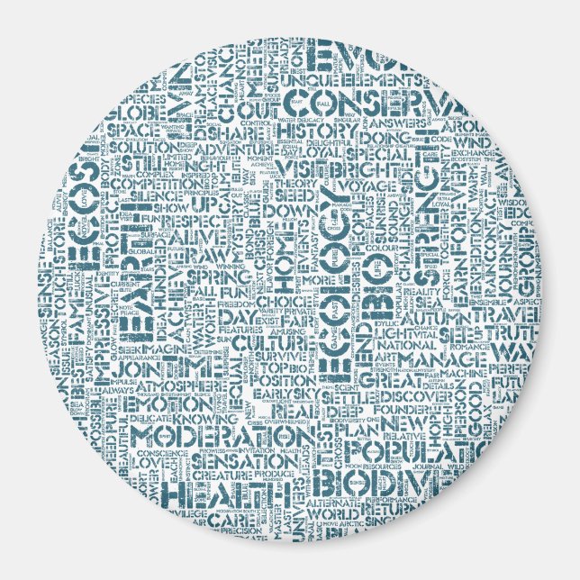 Imán Bio Nuage de Mots Texte Motif Biodiversité (Frente)