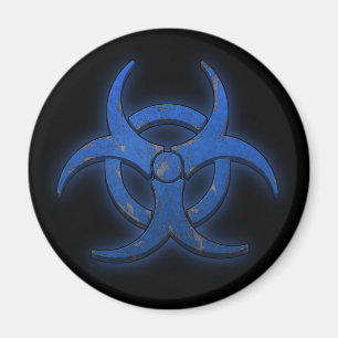 Imán Biohazard azul