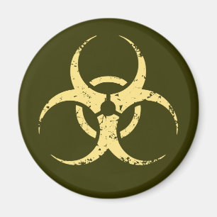 Imán Biohazard - dist - amarillo