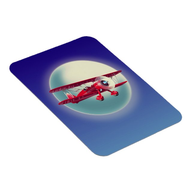 Imán Biplano rojo vintage (Lado Derecho)