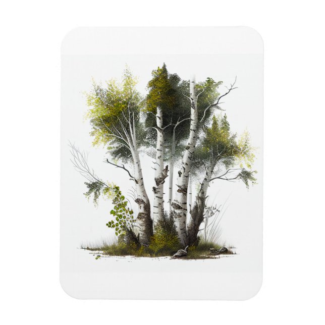 Imán Birch Trees, los Birches de Irlanda del Norte (Vertical)