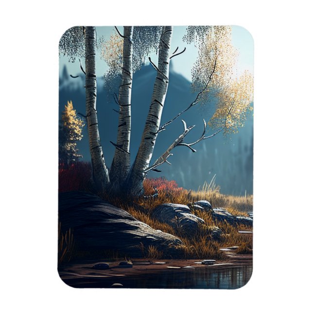 Imán Birches Northern Ireland Round, Birch View (Vertical)